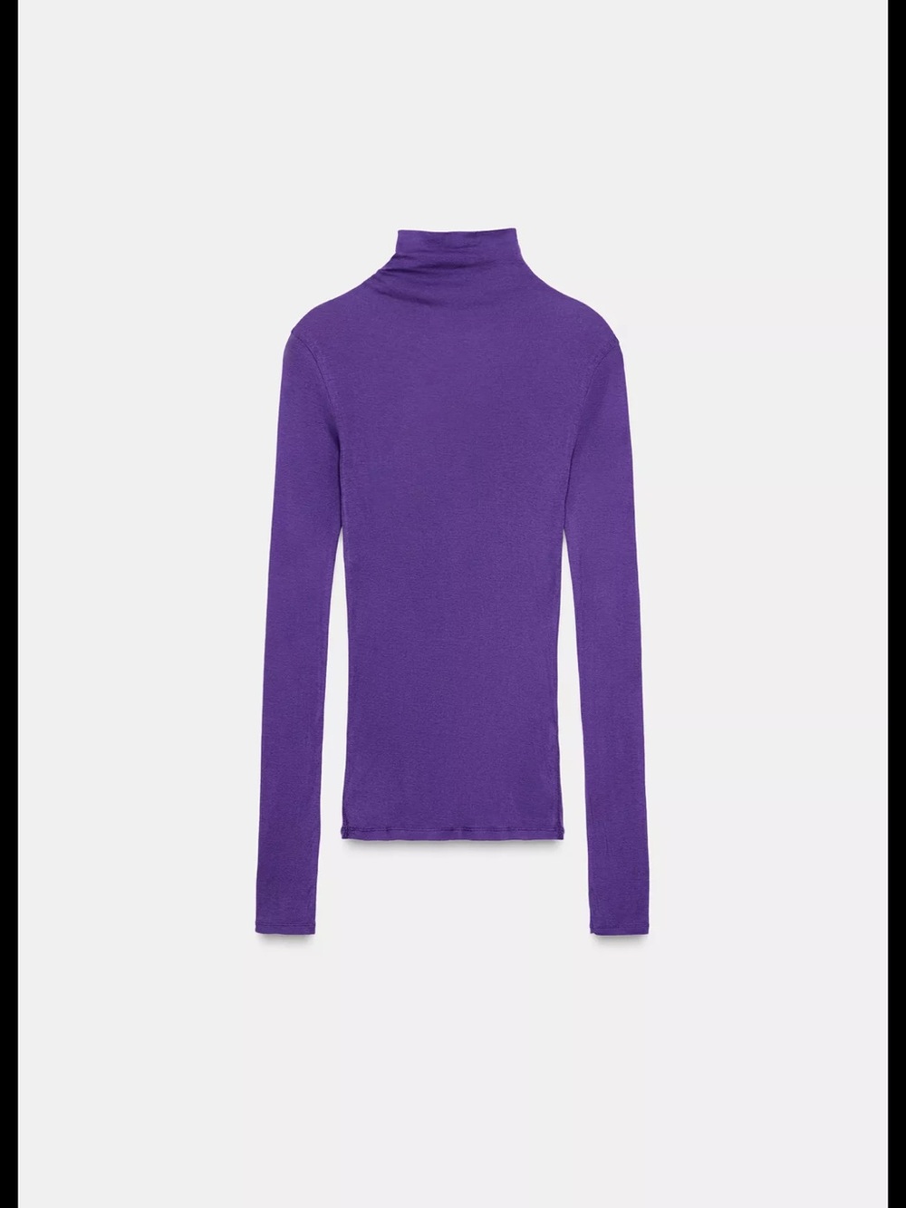 Zara Supima Cotton Mock Neck Long Sleeve T-shirt 0858/712/628 - Purple / Violet
